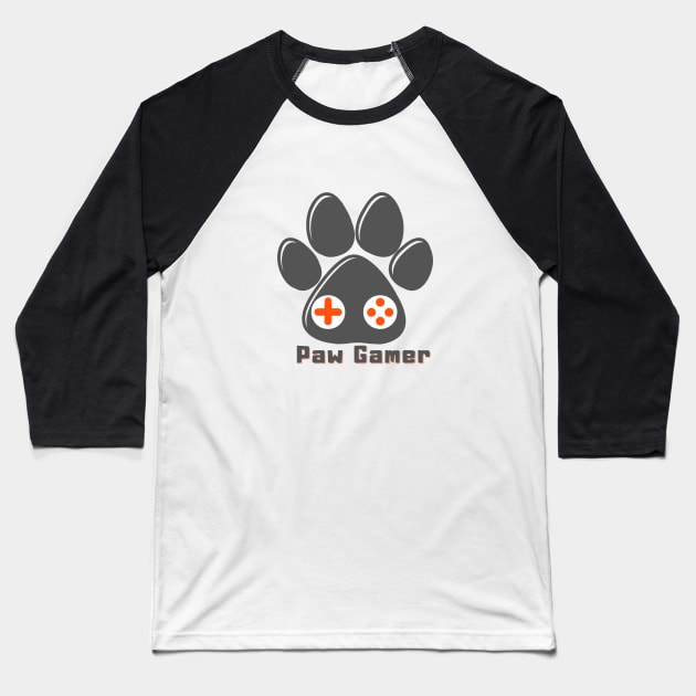 Paw Gamer for Dog and Cat Lover Gamer Baseball T-Shirt by pawgamer